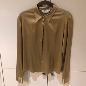 Silk and spandex gold blouse